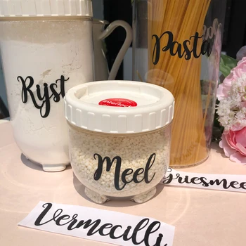 Personalised transfer Vinyl Kitchen Storage Canisters Jars Decal Glass Bathroom Label Custom Name Glass Cup Stickers PW646