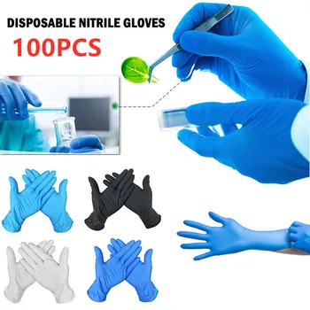 

100pcs Disposable Gloves Super Thin Nitrile Latex Gloves Cleaning Food Gloves Household Cleaning Gloves Size S / M / L / XL