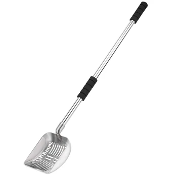 

Best Metal Cat Litter Scoop With Deep Shovel And Long Handle Detachable Stainless Steel Non-Stick Cat Litter Sifter With Foam Pa