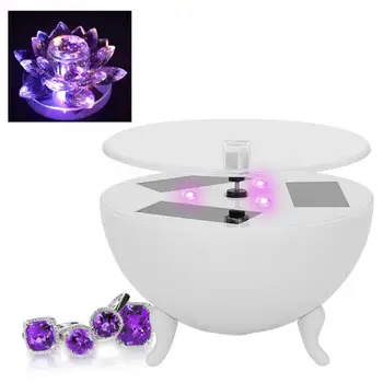 

Electric Rotating Turntable Solar Powered LED Display Stand for Jewelry Phone High Quality Jewelry Storage Holder Stand