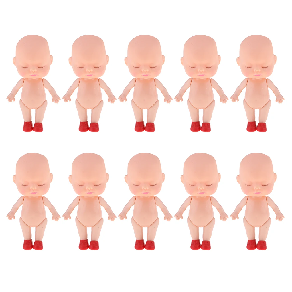 Realistic Newborn Doll Sleeping Mini Baby Doll  Body Mold Bath Toy 10pcs