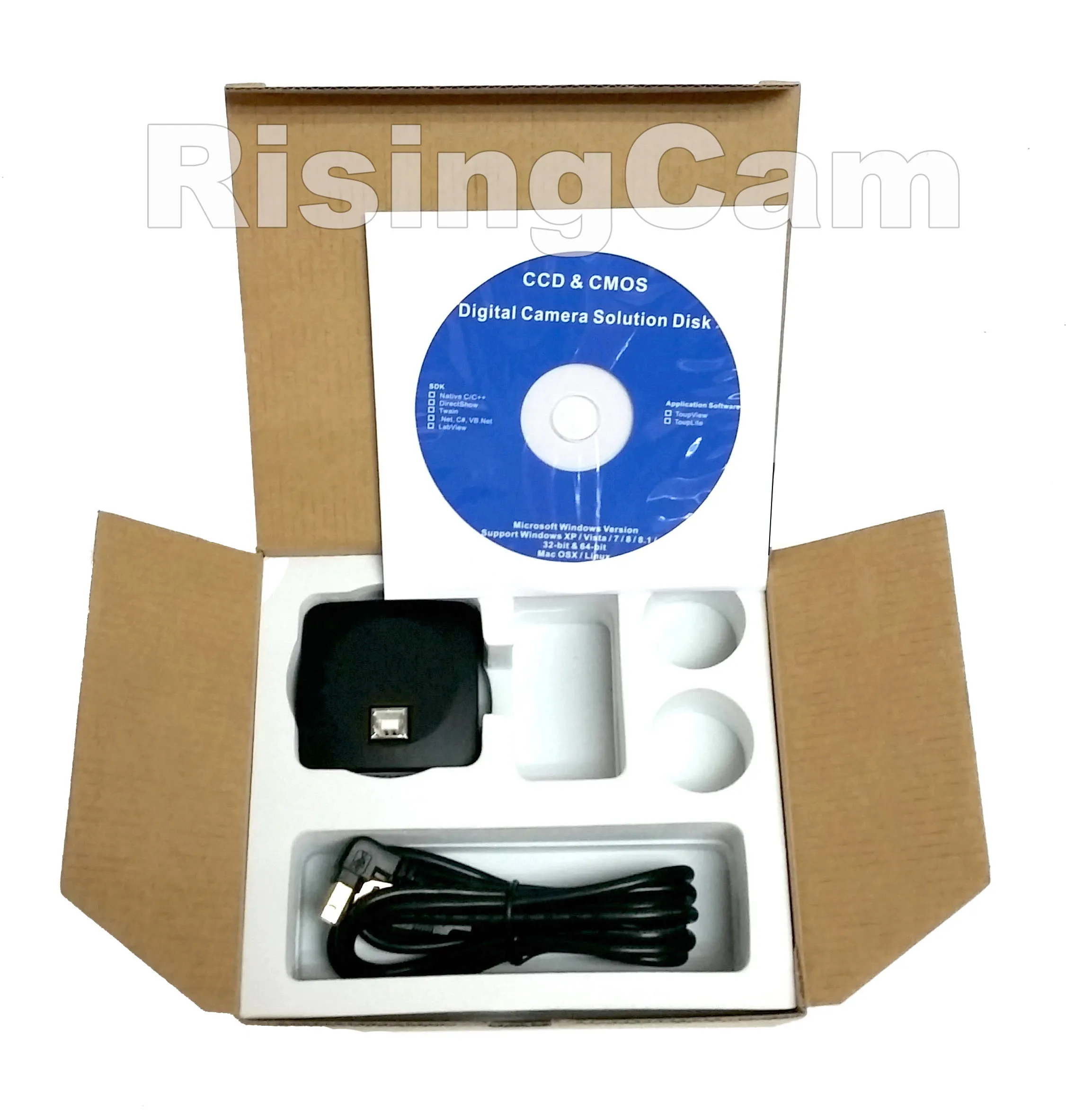 RisingCam C2 5MP USB2.0 imx335 1/2.8인치 CMOS 센서 C 마운트 디지털 USB 현미경 카메라