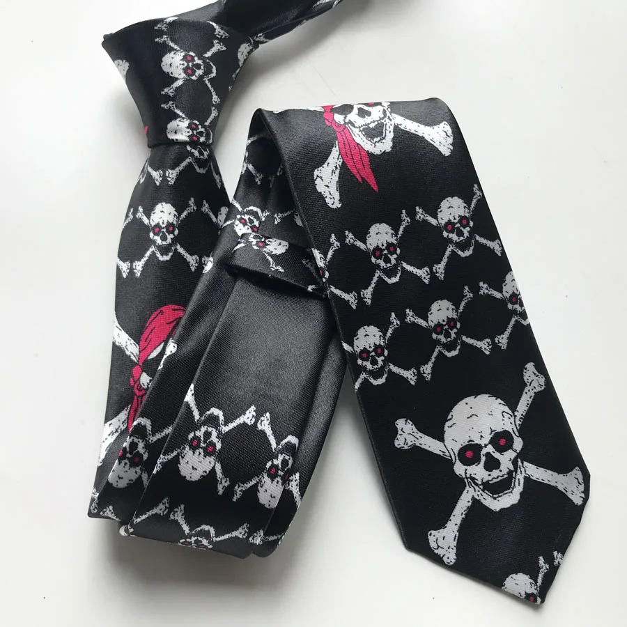 Fashion Men Skull Pattern Necktie Halloween Wedding Party Personality Ties Gravata