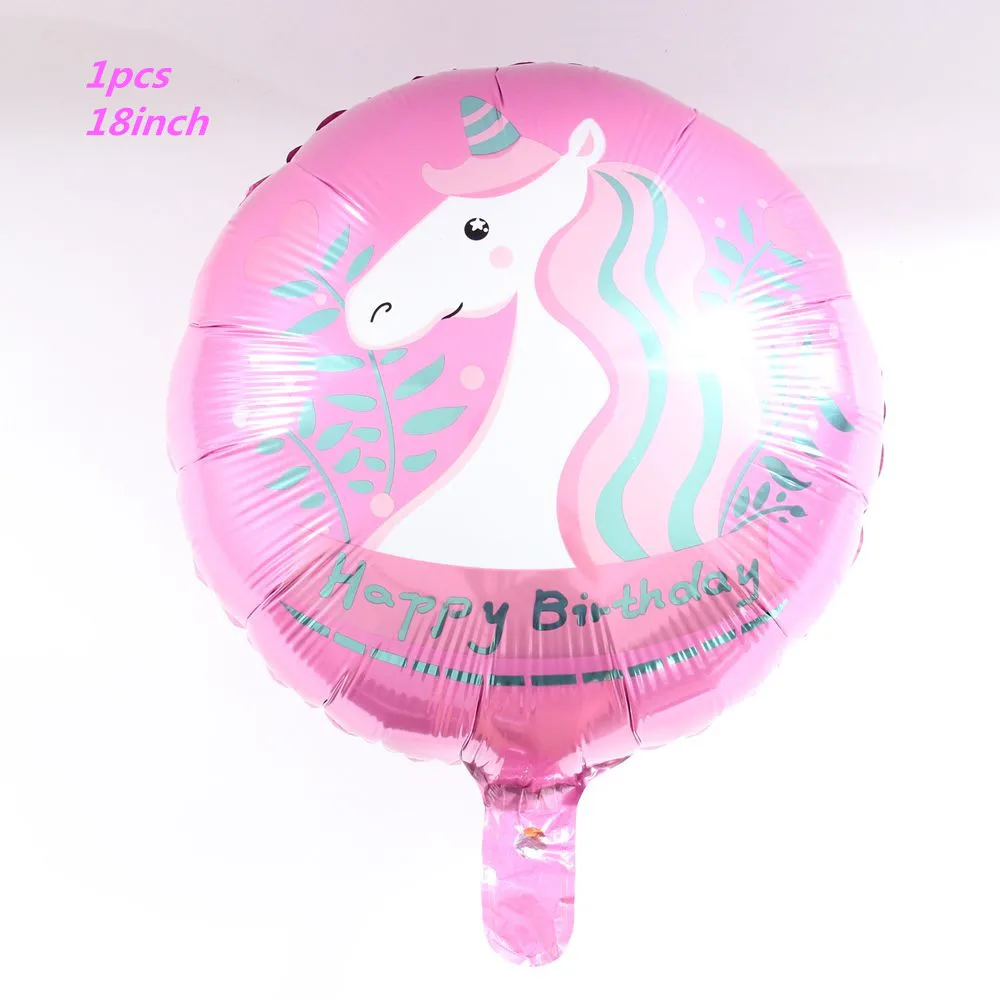 1pcs 18inch WALMD 10 шт./лот Единорог поставка шаров для праздников латексные воздушные шары Дети мультфильм животных фургон для перевозки лошадей Глобус День рождения украшения - Цвет: 1pcs 18inch