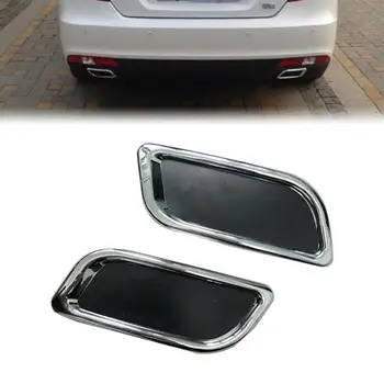 

2pcs Car Styling Accessories ABS Chrome Rear Bumper Exhaust Pipe Decoration Tail Throat Stickers For Chevrolet Chrysler Ford