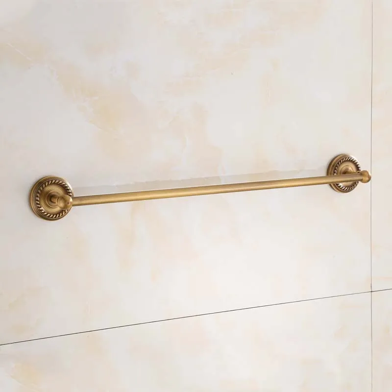 

Copper European Style Bathroom Sanitary Ware Hardware Accessories Brass Vintage Single Layer Hanging Towel Bar Toilet Single-rod