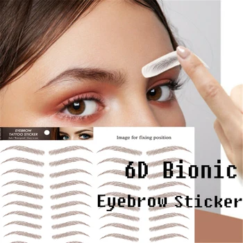 

9/10 Pairs 6D Eyebrow Sticker Bionic Tattoo Eyebrow Waterproof Lasting Black Brown Eyebrow Sticker