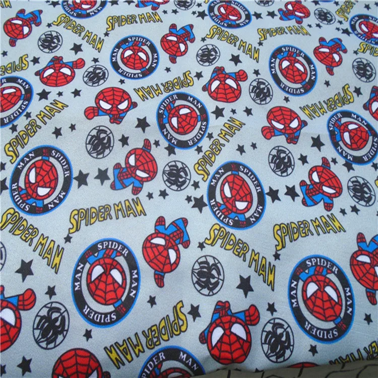 140 см ширина мультфильм человек паук серый полиэстер саржа ткань для маленьких мальчиков и девочек школьный занавес скатерти DIY-BK734