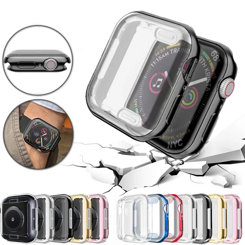

Slim Watch Cover for Apple Watch Case 5 4 3 2 1 42MM 38MM Soft Clear TPU Screen Protector for iWatch 4 3 44MM 40MM