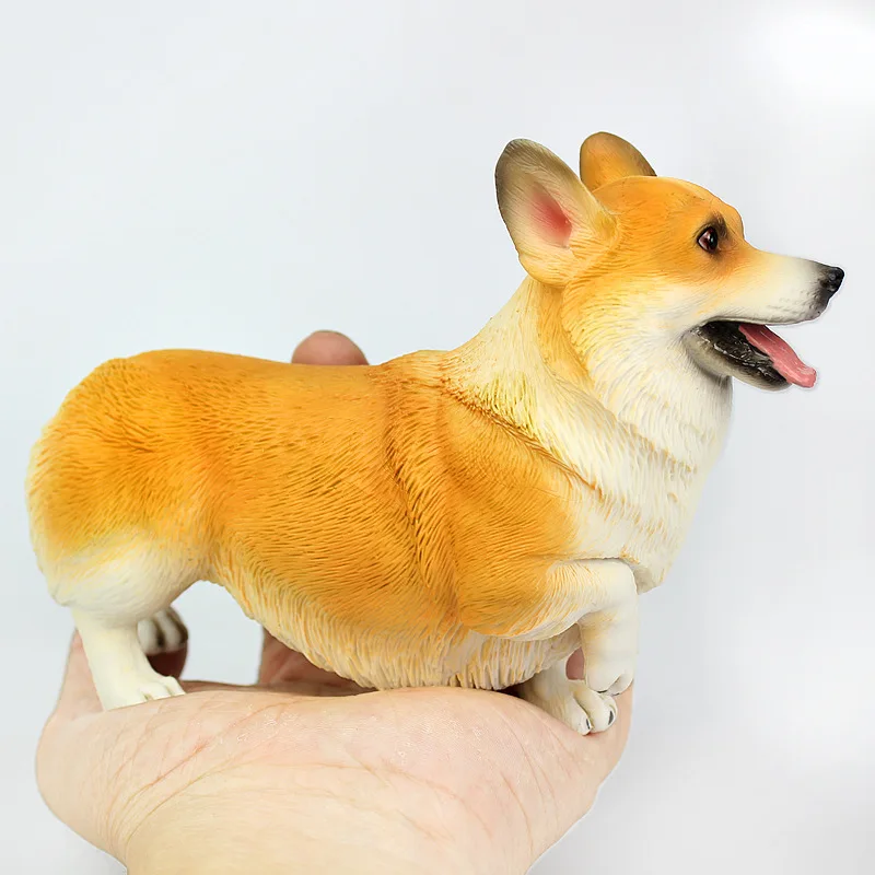 Cross Border Горячая Детская цельная Модель Статуэтка дикого животного корги Pet Dog Garage Kit игрушка украшение