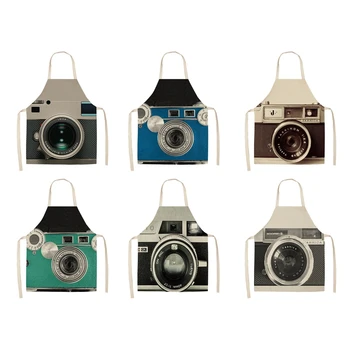 

Chef Aprons Barbecue Aprons Retro Camera Pattern Kitchen Aprons Woman Girl
