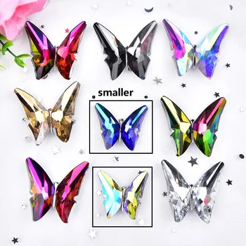 

2pcs/Lot Luxurious Glass Rhinestone Butterfly Brooch Crystal Shoes Buckle Clips Bridal Applique Decoration