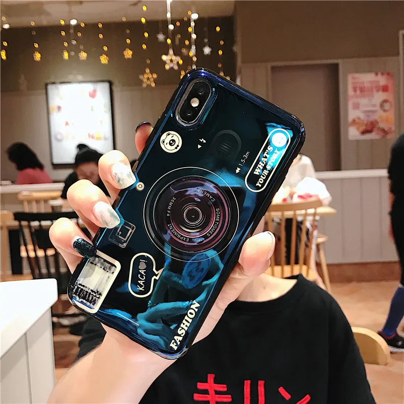 Ретро 3D Камера чехол для телефона для samsung Galaxy A10 A20E A30 A40 A50 A60 A70 A80 M10 M20 M30 подставка для рельсового держателя силиконовый чехол s