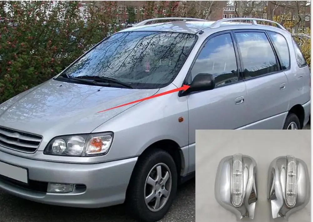 Стиль для Toyota Picnic Ipsum 1995-2001 ABS хромированные дверные зеркальные крышки Led