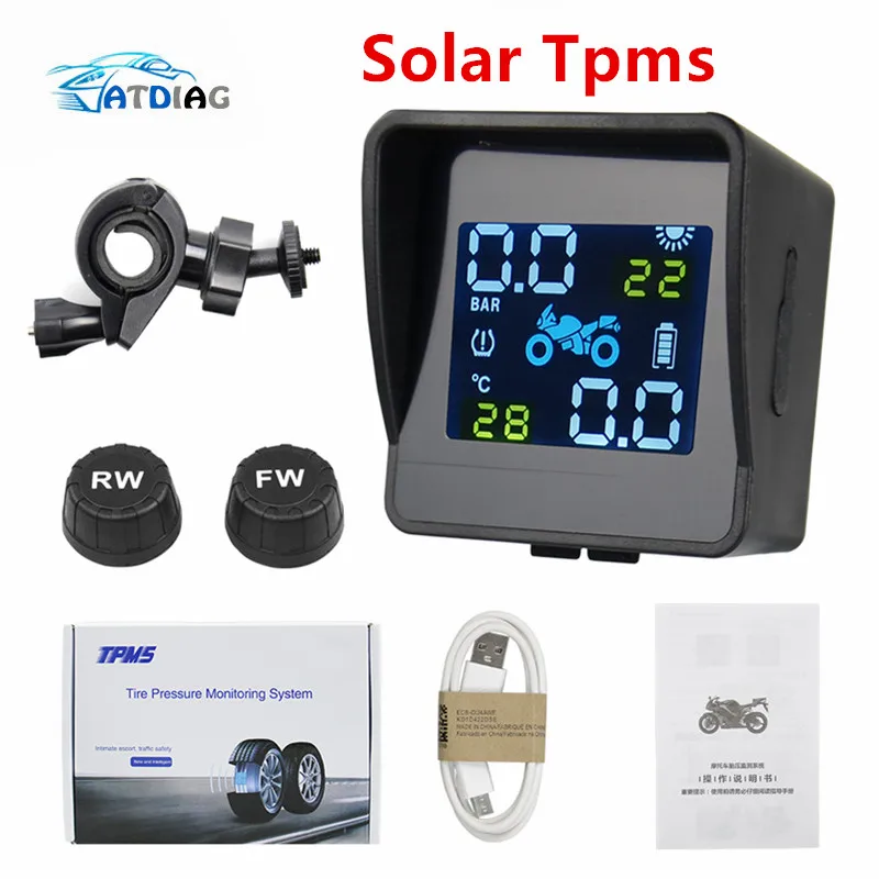 USB зарядка на солнечной батарее для мотоцикла TPMS система мониторинга температуры