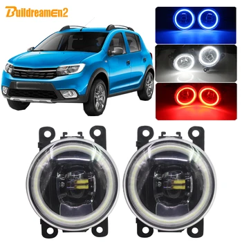 

Buildreamen2 For Renault Sandero Stepway Hatchback 2008-2015 Car H11 4000LM LED Bulb Fog Light Angel Eye DRL 12V Accessories