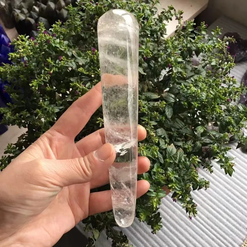 Natural quartz crystals massage wand healing stones minerals reiki