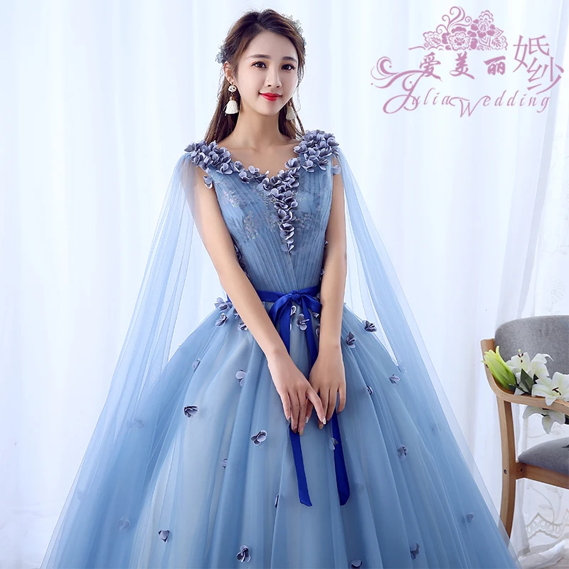 Синие Аппликации бисером Бальные платья vestido de 15 anos Vestidos De Quinceanera