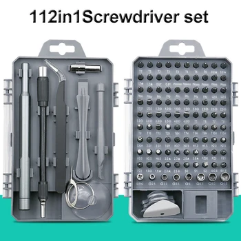 

112 in 1 Screwdriver Bit Set Multi-function Precision Mobile Phone Repair Device Hand Tools Torx Hex Screwdriver Bit Set D30