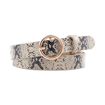 

Women Concise Belt Girls Round shape buckle belt All-match Concise Round Shape Buckle Ladies Simple Leopard Pattern Belt