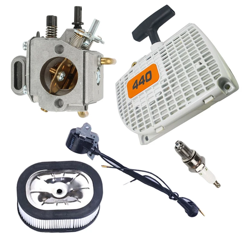 

1 Set Of Carburetor Recoil Starter Air Filter Spark Plug Ignition Coil Kit Uitable For Stihl 044 046 MS440 MS460 Chainsaw