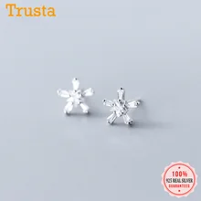 Trustdavis, Настоящее серебро 925 пробы, милые, сладкие, ослепительные, Звездные CZ серьги-гвоздики для женщин, свадебные ювелирные изделия, подарок DS1953