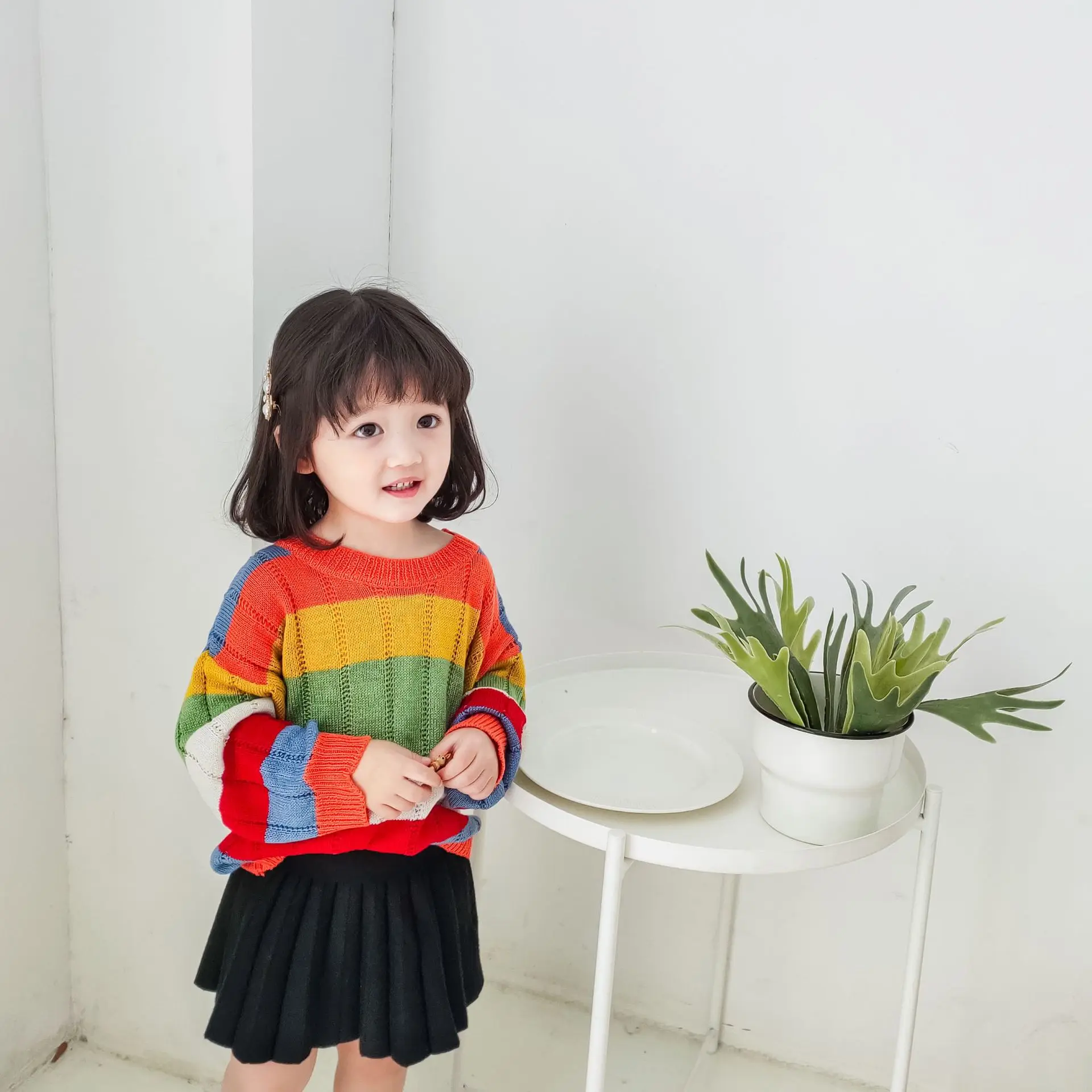 Весенний яркий Свободный Повседневный свитер для маленьких девочек 2020|Свитера| |