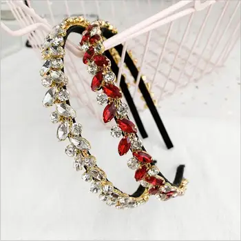 

women Retro fashion alloy luxury inlaid rhinestone hair accessories hairbands