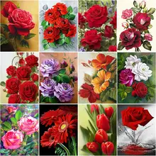 

RUOPOTY Acrylic DIY Oil Painting By Numbers For Adults Rose Drawing Coloring By Numbers Animals Handmade For Home Decor