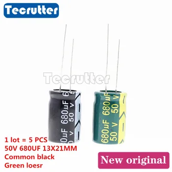 

5PCS 50V 680uF DIP electrolytic capacitors 50V 680uF 20% Volume 13 x 21MM ordinary / high frequency