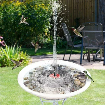 

Decoration Free Standing Pond Bird Bath Pool Water Floating Pump Home Solar Fountain Patio With Nozzles Outdoor Garden Automatic