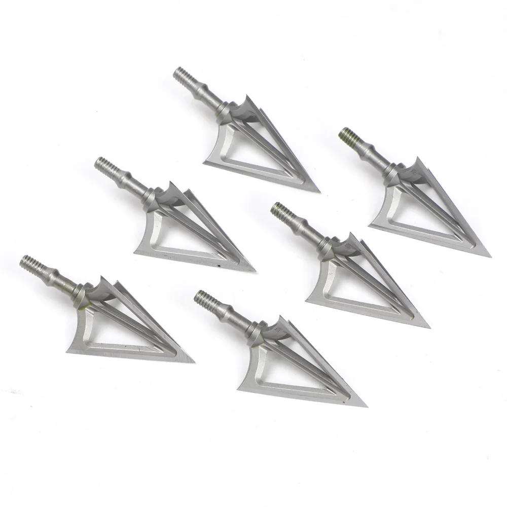 

3/6/12 pcs 100 grain Hunting Arrow Head Fixed 3 Blade Broadhead Sharp Arrow Head Stainless Alloy Arrowhead Archery Tips