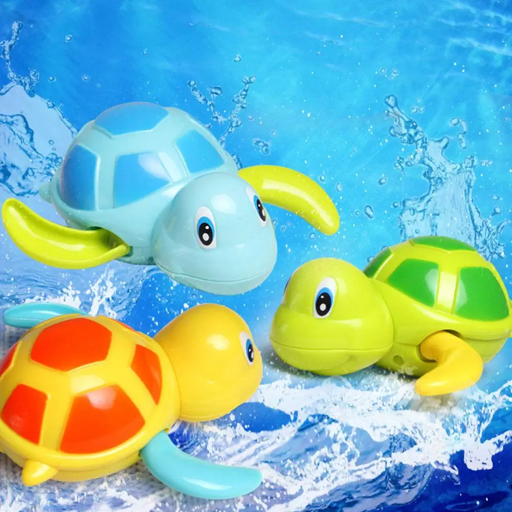1Pc Cute Cartoon Animal Tortoise Classic Baby Water Toy Infant Swim Turtle Wind-up Chain Clockwork Kid Beach Bathing | Спорт и