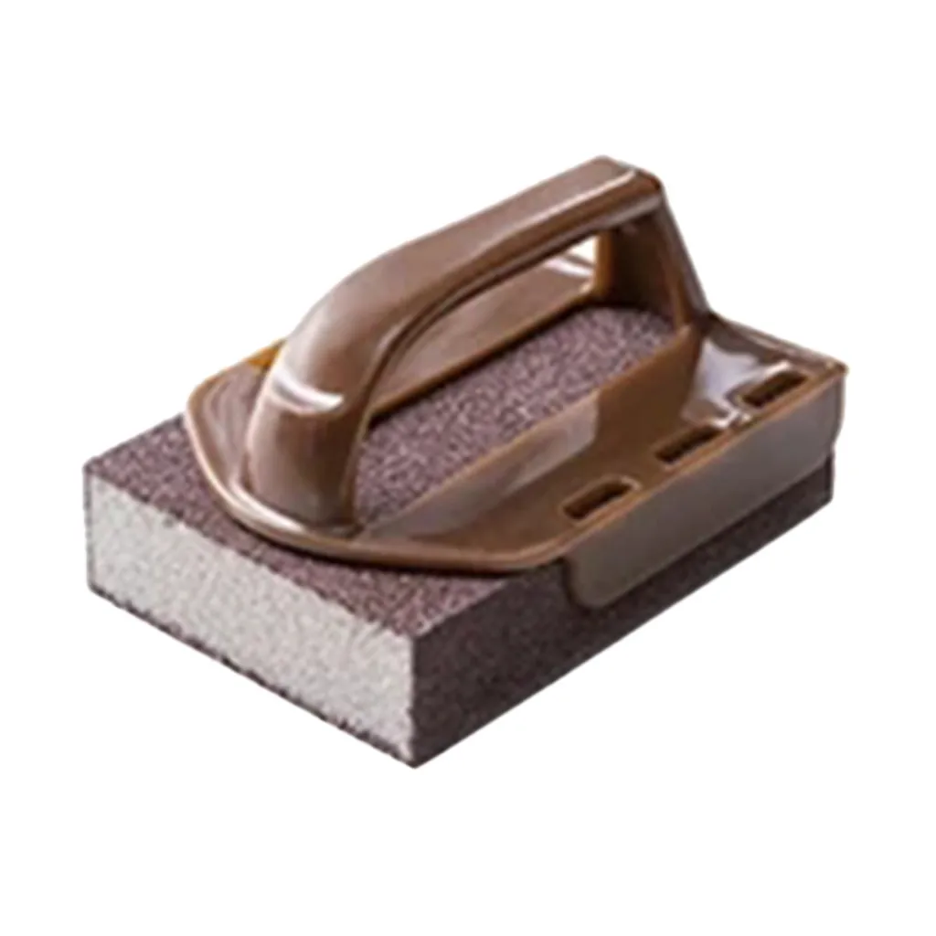 Double Side Sponge With Handle Kitchen Oil Stain Removel Pan Pot Easy Cleaning Brush Magetic Emery Magiczna Gabka | Дом и сад