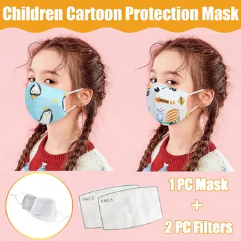 

Cartoon Animal Kids Breathable Face Mask Windproof Face Shield Reusable Cloth Mouth Mask Washable Face Shield mondmaskers