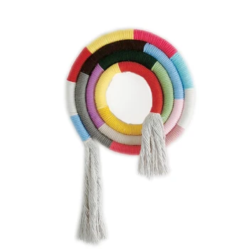 

Nordic style children's room ornaments simple circle colorful wall ornaments pure cotton hand woven wall ornaments