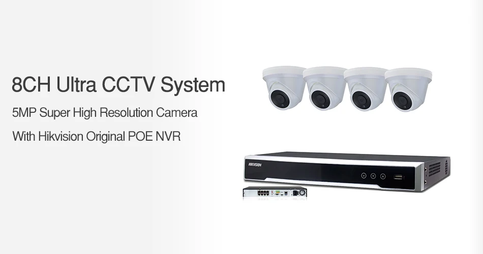 8CH CCTV система 4 шт. ультра 5MP наружная камера безопасности POE с Hikvision 8 POE NVR DS-7608NI-K2/8 P DIY комплекты видеонаблюдения