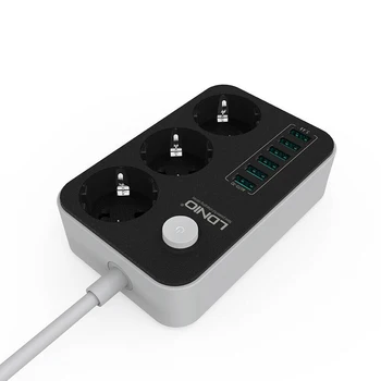 

3.4A Outlet Power Strip with 6 Smart USB Port Extension Lead Surge Protector