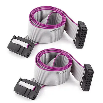 

2pcs FC14P IDC 14-Pin F/F Hard Drive Flat Ribbon Cable 50cm Long for Motherboard