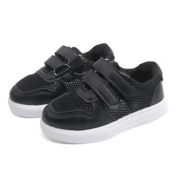 

2020 Summer Sport Shoes Kids Boys Net Cloth Children Running Shoes Breathable Solid Color Flat Bottom Sneakers SHS055