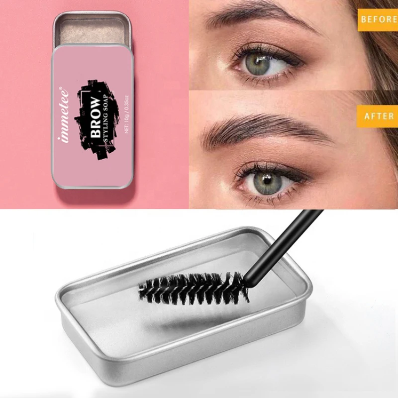 New 3D Eyebrow Soap Wax With Trimmer Fluffy Feathery Eyebrows Pomade Gel For Styling Makeup Brow Sculpt Lift | Красота и здоровье
