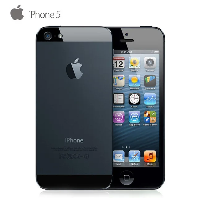 Apple iphone 5 мобильный телефон 16 Гб/32 ГБ/64 Гб ПЗУ IOS 4,0 дюймов 8MP wifi gps заводской разблокированный смартфон - Цвет: Черный