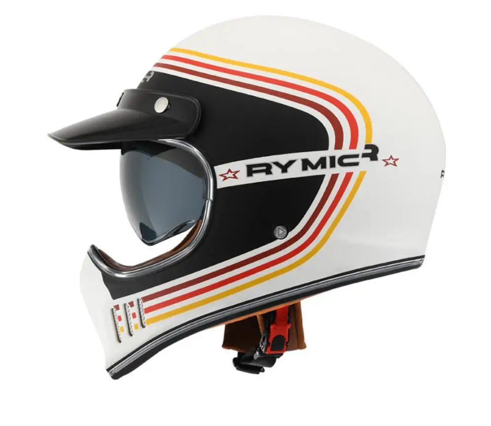 hier Scully effect Rymic Vintage Motorfiets Helm Casco Casque Moto Retro Helmen Motor Rijden  Integraalhelm Voor Motocross Off Road|Helmen| - AliExpress