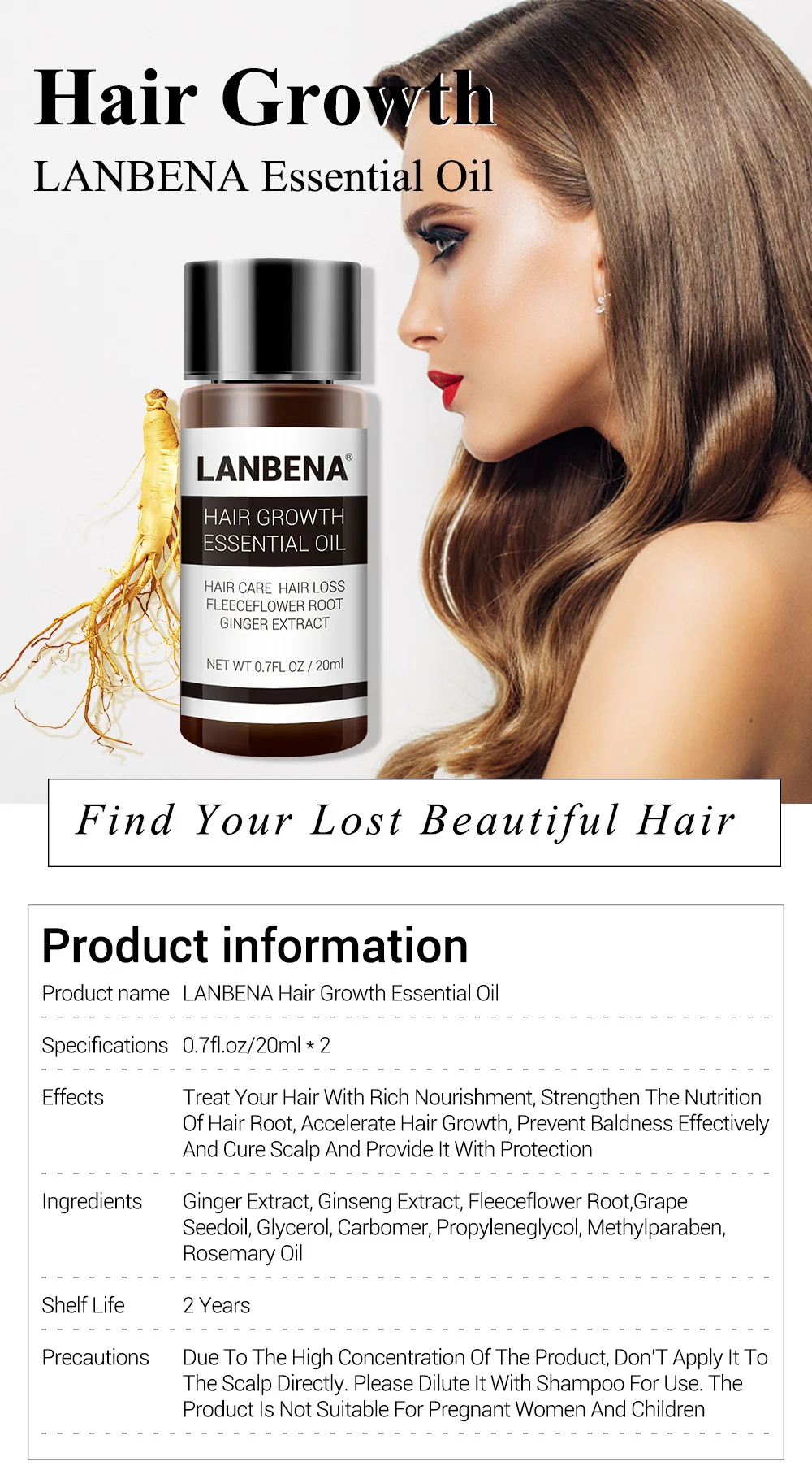 LANBENA 2 шт. быстро мощные средства с эссенцией для рост волос Эфирное Масло жидкое лечение Предотвращение выпадения волос уход за волосами Andrea