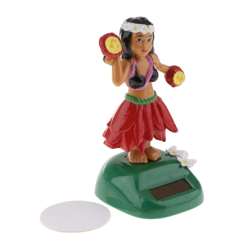 Solar Dancing Hula Girl Solar Powered Toy Bobble Dancer Doll for Car Dashboard