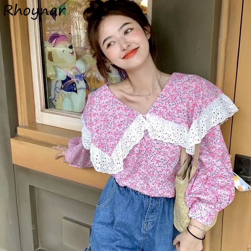 

Блузка женская с принтом, милая уличная одежда, свободный Универсальный Топ с длинным рукавом для студентов, Модный повседневный дизайнерский женский топ