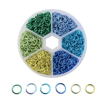 

1080pcs/box Dia 6mm Wholesale Mixed Colors Aluminum Open Jump Rings Split Rings for DIY Jewelry Making Findings Handcraft Kits