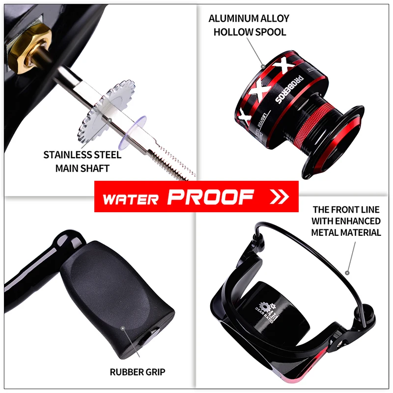 PROBEROS スピニングリール 9-23 キロ最大ドラッグ釣りリール 1000