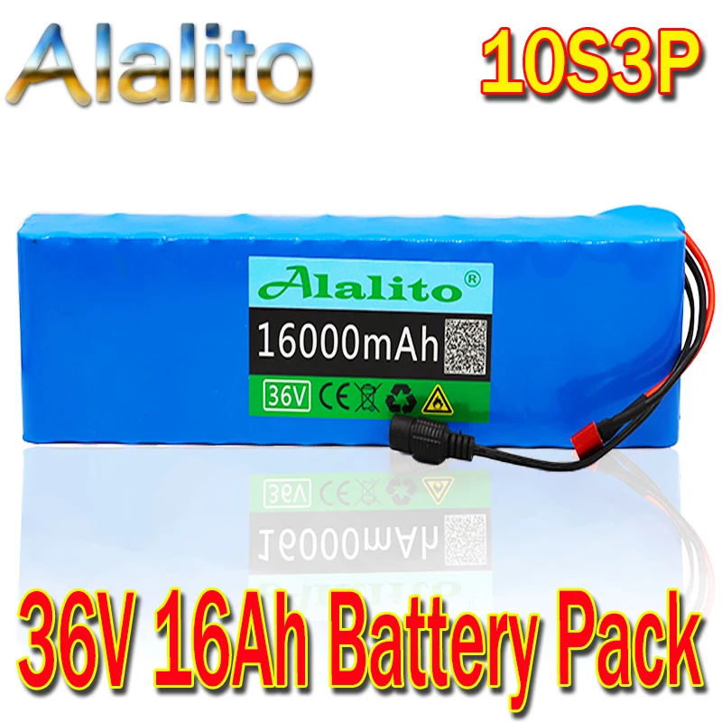 Alalito36V 16Ah 600 ватт 10S3P для LG MH1 литий ионный аккумулятор 20A BMS xiaomi mijia m365 pro ebike