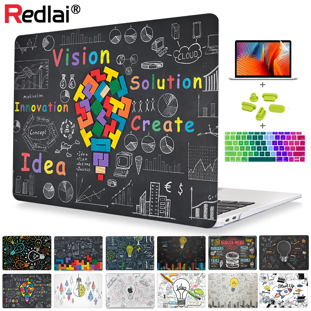Чехол для macbook с рисунком Redlai air pro 13 15 retina 12 2019 1932 A2159 крышкой клавиатуры |